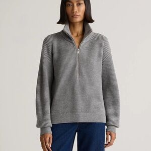 NWT (M) Quince Australian Merino Wool Half Zip Sweater